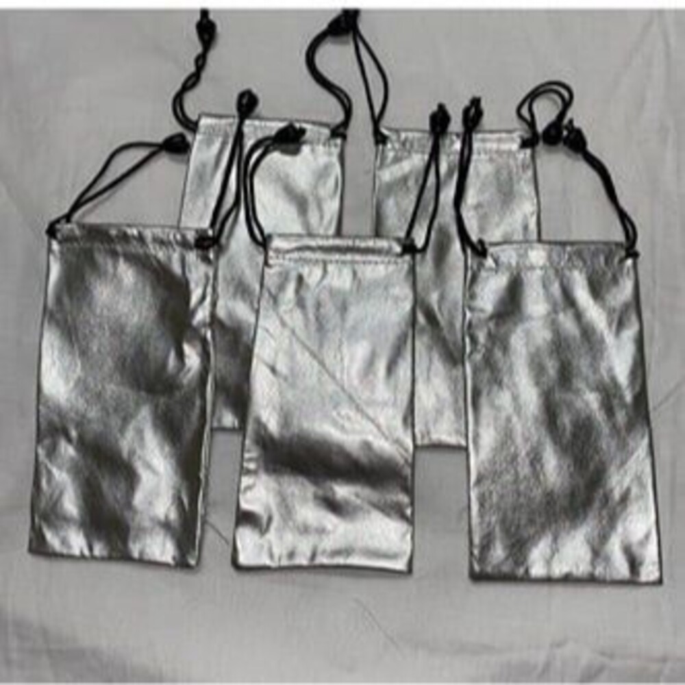 *7A soft Pouch silver drawstring pouches sunglasses size 5 Pack